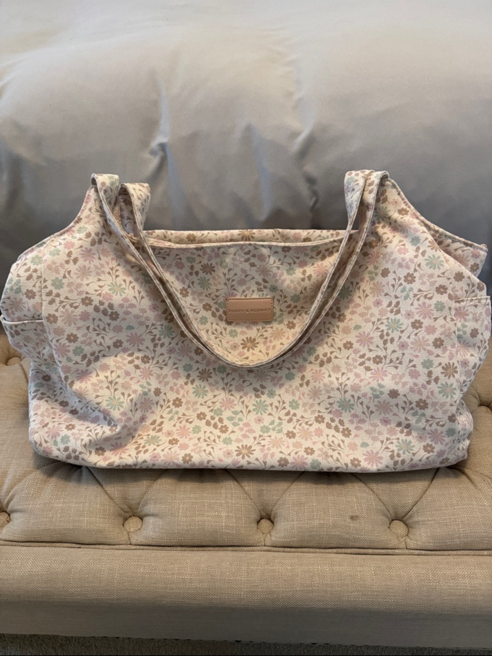Go Getter. Floral Print Pastel Tote Bag - Women's Shoulder Bag